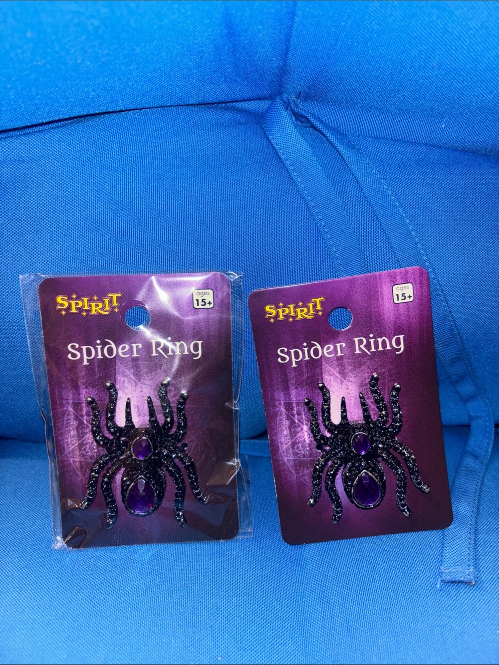 Spirit Spider Rings Stretchable Bends For Ages 15+ Never Been Worn Black Purple